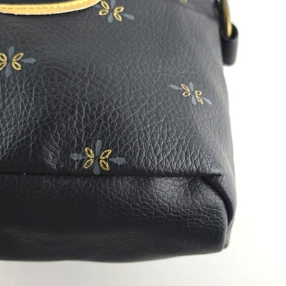 Loungefly Sugar Skull Day of the Dead Large Black Faux Leather Bag Pink Gold - Picture 16 of 16